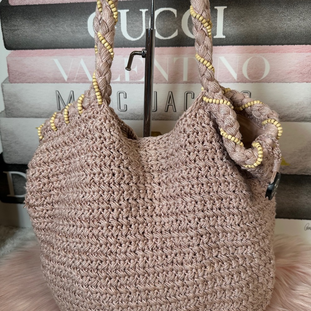 The Sak Pink Crochet Shoulder Bag